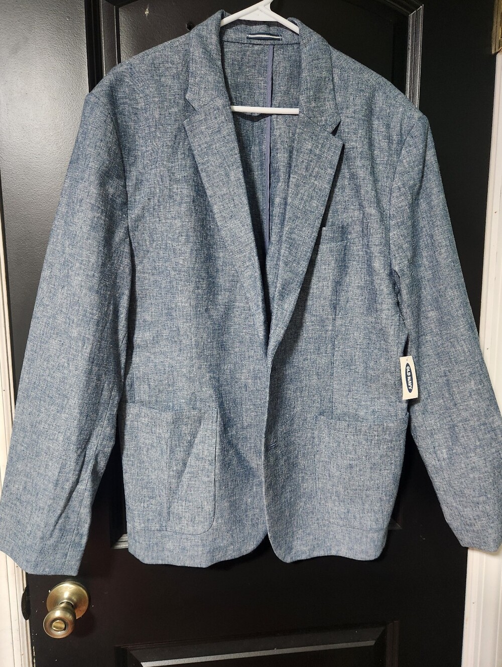 Old Navy Light Blue Textured Blazer - Relaxed Notch Lapel